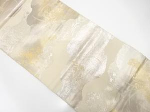 アンティーク　道長取に草花模様織り出し袋帯(材料)